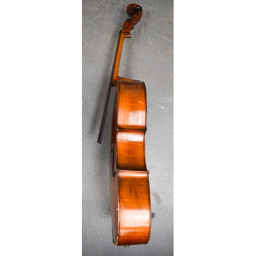 2434 - A TWO PIECE BACK CELLO. 122 cm high.