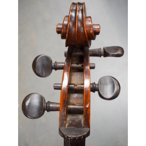 2434 - A TWO PIECE BACK CELLO. 122 cm high.