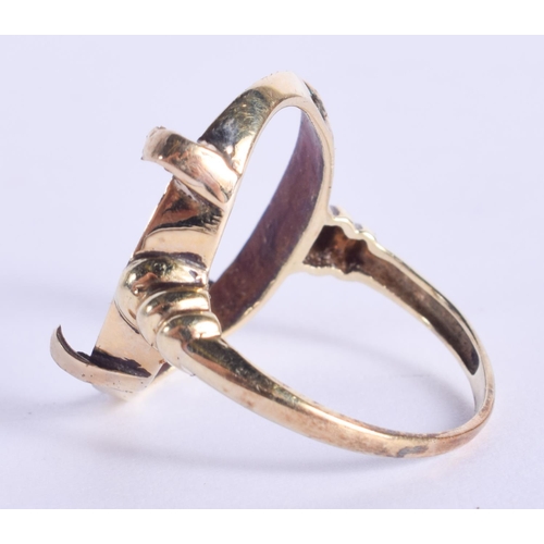 2448 - A 14CT GOLD RING SETTING. 1.9 grams. H/I.