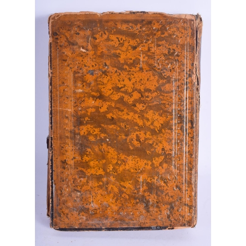 2465 - AN EARLY 20TH CENTURY JUDAIC BOOK with leather binding. 22 cm x 18 cm.