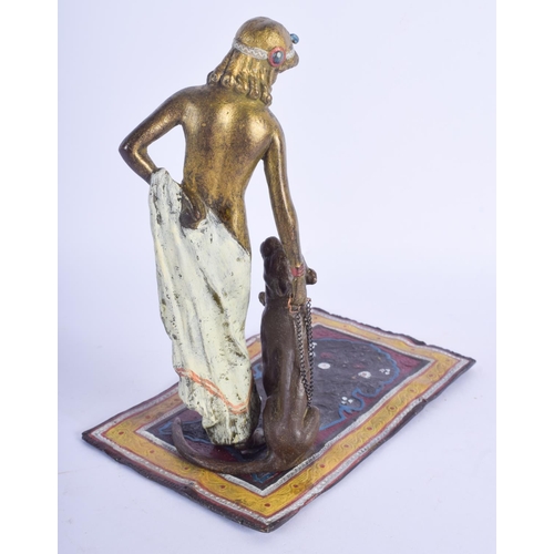 2467 - A CONTEMPORARY COLD PAINTED BRONZE NUDE FEMALE. 19 cm x 13 cm.