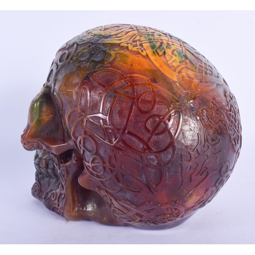 2468 - A CONTEMPORARY MODEL OF A SKULL. 15 cm x 15 cm.