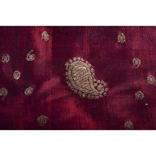 2476 - A VINTAGE MIDDLE EASTERN GOLD THREAD EMBROIDERY. 45 cm square.