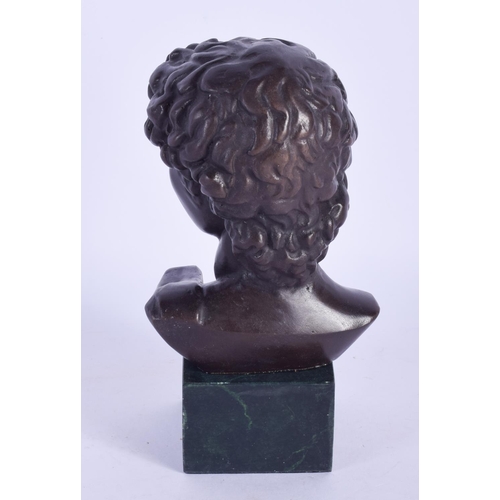 2477 - A CONTEMPORARY BRONZE BUST OF A MALE. Bronze 15 cm x 7 cm.