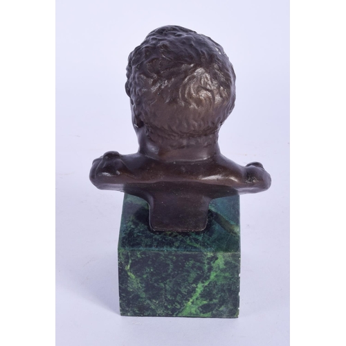 2478 - A SMALLER CONTEMPORARY BRONZE BUST OF A MALE. Bronze 11 cm x 6 cm.