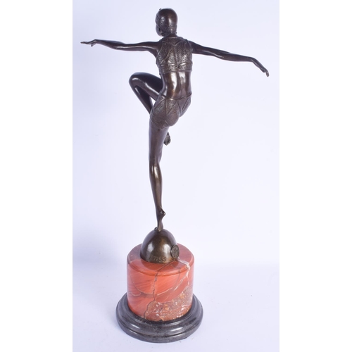 2495 - A LARGE CONTEMPORARY BRONZE FIGURE OF A DANCER. 53 cm high.