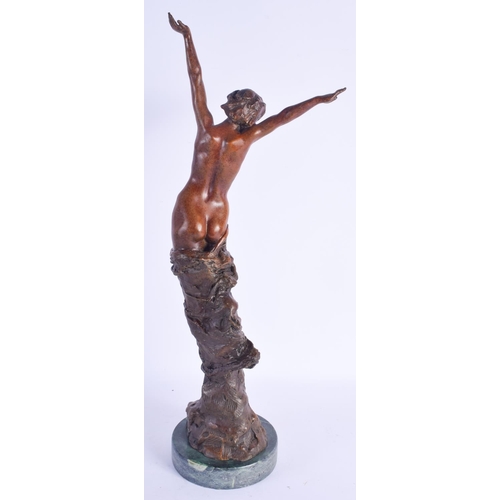 2496 - A LARGE CONTEMPORARY BRONZE FIGURE OF A DANCER. 54 cm high.