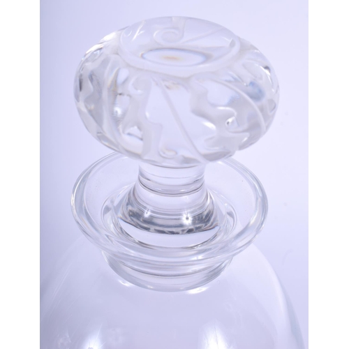 25 - A FRENCH LALIQUE GLASS DECANTER AND STOPPER. 24 cm high.