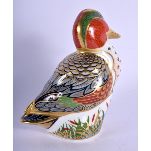 366 - Royal Crown Derby paperweight rare limited edition Green Winged Teal. 12cm high