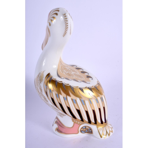 370 - Royal Crown Derby paperweight of a White Pelican, limited edition no. 2016. 13cm high