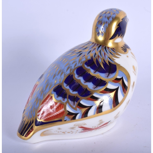 376 - Royal Crown Derby paperweight of a Red Legged Partridge. 8.5cm high