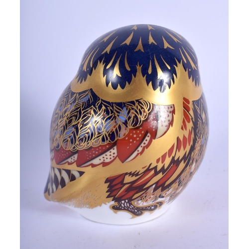 380 - Royal Crown Derby paperweight of a Little Owl. 8cm high