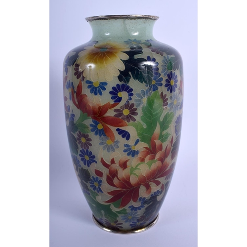 1024 - A 19TH CENTURY JAPANESE MEIJI PERIOD PLIQUE A JOUR ENAMEL VASE Ando Jubei or Gonda Hirosuke. 19 cm h... 