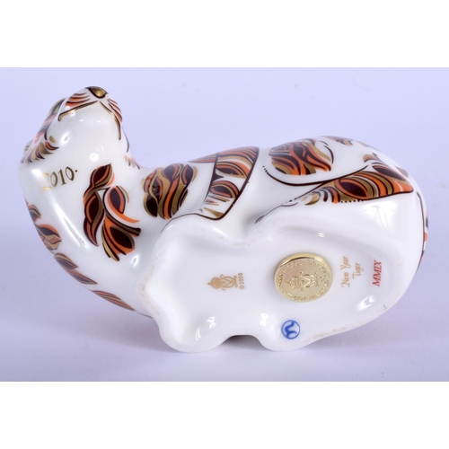 385 - Royal Crown Derby paperweight of a Chinese New Year Tiger. 9cm wide