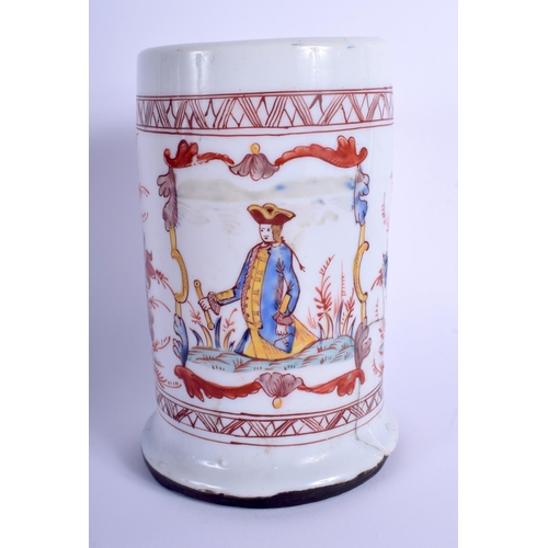 10 - A VERY RARE 18TH CENTURY ENGLISH ENAMELLED MILK GLASS TANKARD possibly made for the Dutch market. 18... 