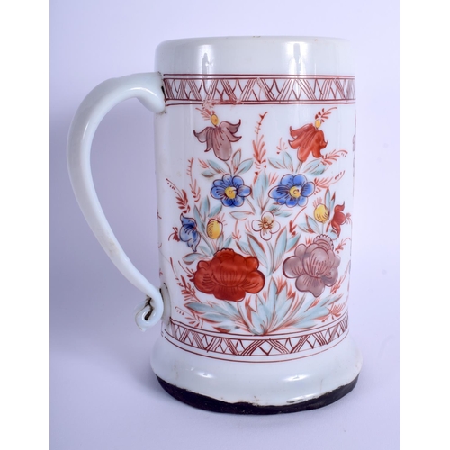 10 - A VERY RARE 18TH CENTURY ENGLISH ENAMELLED MILK GLASS TANKARD possibly made for the Dutch market. 18... 