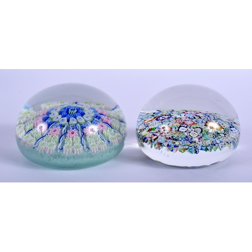 41 - TWO EUROPEAN GLASS PAPERWEIGHTS. 6.5 cm wide. (2)