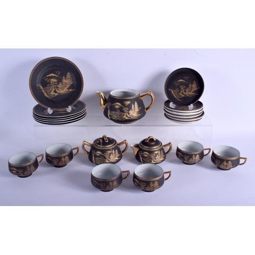 1059 - A JAPANESE TAISHO PERIOD EGG SHELL PORCELAIN TEASET painted with landscapes. (qty)