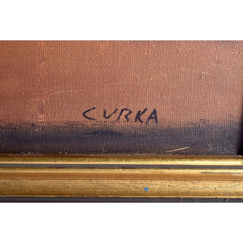 439 - Curka (C1950) Oil on board, together with another, still lives. Largest image 72 cm x 45 cm. (2)