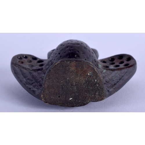 449 - AN ARTS AND CRAFTS BRONZE FIGURE OF AN OWL. 8 cm x 6 cm.