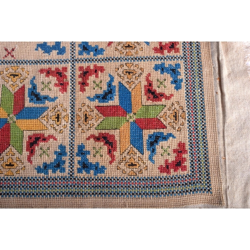 476 - A 19TH CENTURY GREEK RUSSIAN ORTHODOX SQUARE EMBROIDERY. 54 cm square.