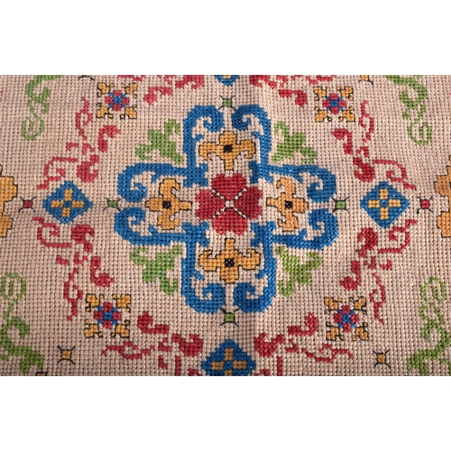 476 - A 19TH CENTURY GREEK RUSSIAN ORTHODOX SQUARE EMBROIDERY. 54 cm square.