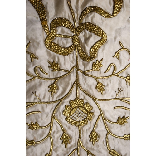 478 - A 19TH CENTURY OTTOMAN TURKISH GOLD THREAD PILLOW CASE. 100 cm x 50 cm.