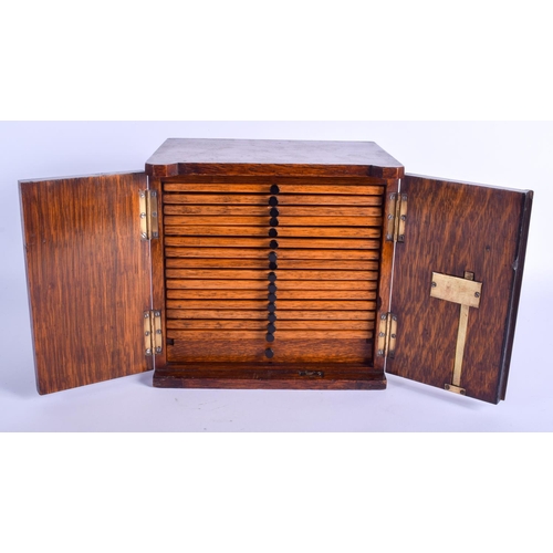 498 - A VERY RARE VICTORIAN CHUBB SAFE SPECIMEN CABINET with brass fittings. 25 cm x 23 cm.