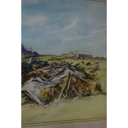 525 - British School (20th Century) Rural Scene, Watercolour. Image 49 cm x 33 cm.