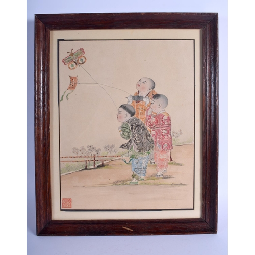 1195 - A VERY UNUSUAL EARLY 20TH CENTURY CHINESE INKWORK WATERCOLOUR Late Qing/Republic, partly formed with... 