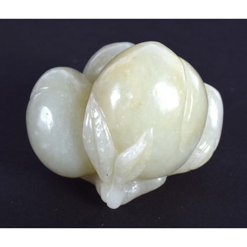 1259 - A 19TH CENTURY CHINESE CARVED GREEN JADE FRUITING POD Qing. 3.25 cm x 3 cm.