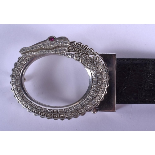 746 - TWO SILVER MOUNTED LEATHER BELTS. (2)