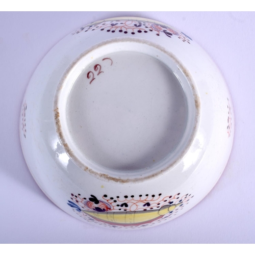 89 - A LATE 18TH CENTURY ENGLISH PORCELAIN SLOP BOWL painted with shells. 12 cm diameter.