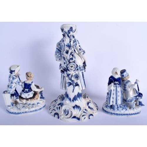 98 - A PAIR OF 19TH CENTURY GERMAN AUGUSTUS REX PORCELAIN FIGURES together with a large matching figure. ... 