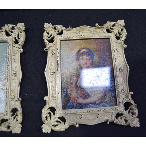 3014 - Four framed miniature portraits (4)