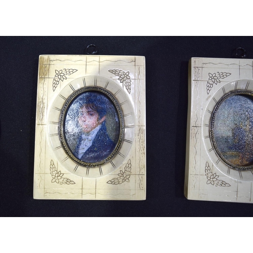 3014 - Four framed miniature portraits (4)