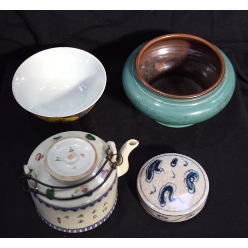 3026 - Chinese Tea pot together with other Chinese ceramics