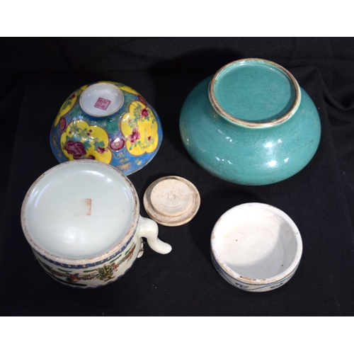 3026 - Chinese Tea pot together with other Chinese ceramics