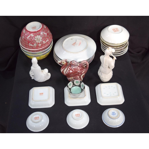 3032 - Group of Chinese ceramics Bowls and Blanc de Chine figures  Qty