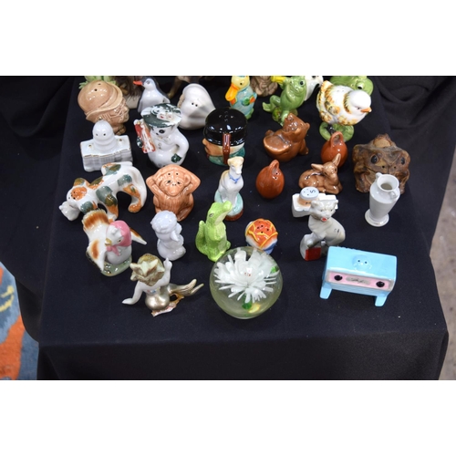 3033 - Large group of Ceramic animal themed condiments and others.  Qty