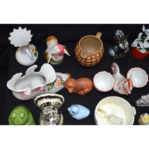 3033 - Large group of Ceramic animal themed condiments and others.  Qty