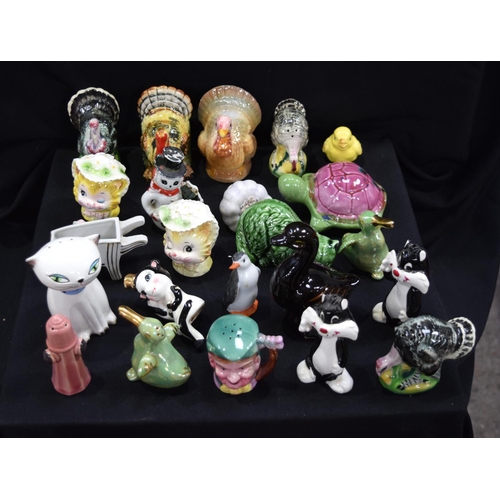 3033 - Large group of Ceramic animal themed condiments and others.  Qty