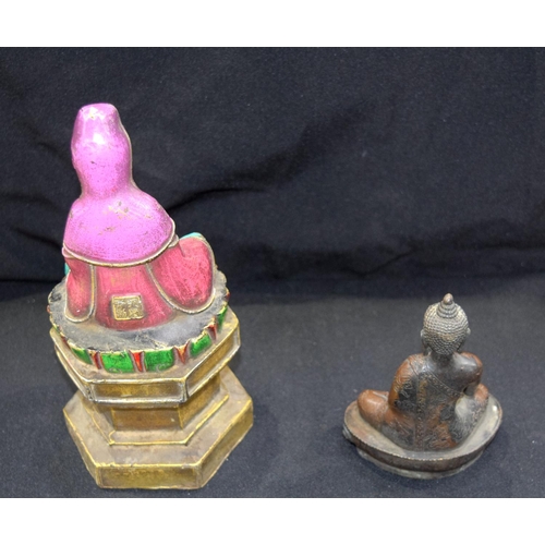 3039 - A Chinese  bronze Buddhas and bronze Tibetan buddha