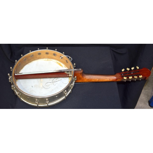 3044 - Vintage banjo with steel soundbox.  64cm x 28cm