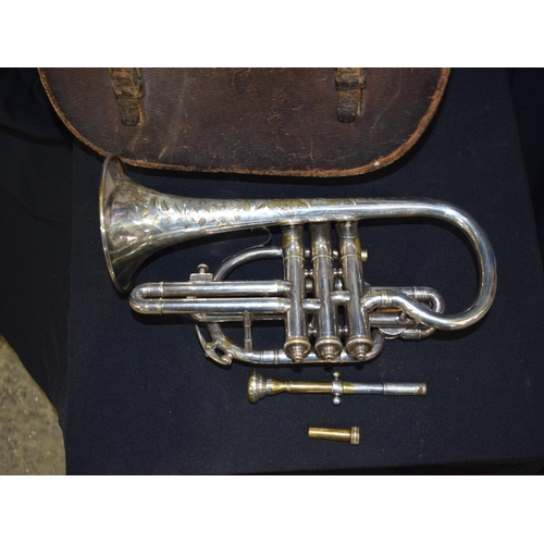 3047 - Boosey & Co Class A Cornet and case 18cm x 33cm