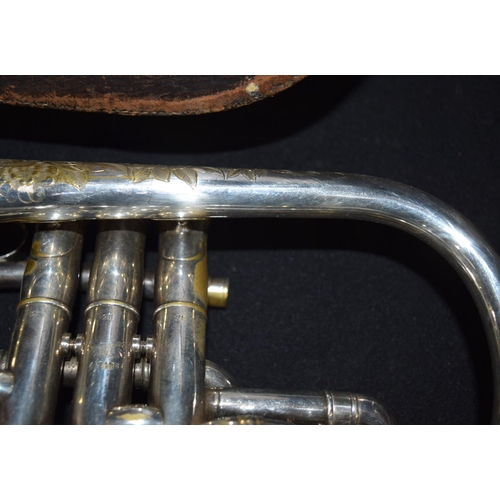 3047 - Boosey & Co Class A Cornet and case 18cm x 33cm