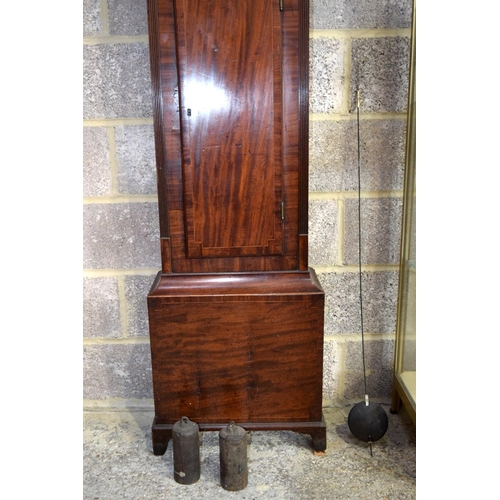 3087 - 18th C Mitchell & Russell Long case clock, 8 Day movement . 227cm x 56cm