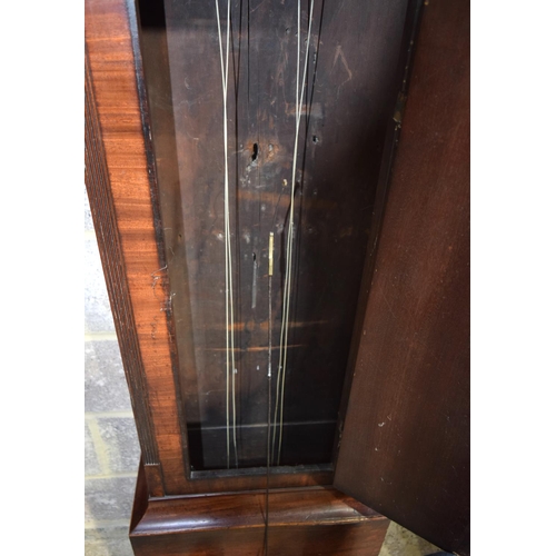 3087 - 18th C Mitchell & Russell Long case clock, 8 Day movement . 227cm x 56cm