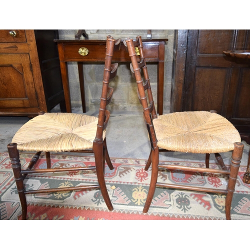 3094 - Pair of vintage Chairs with wicker seats