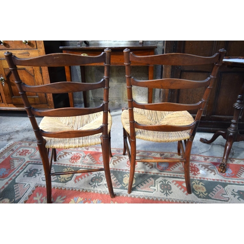 3094 - Pair of vintage Chairs with wicker seats